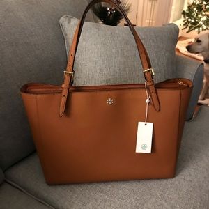 Like New Tory Burch Tan Leather Emerson Tote